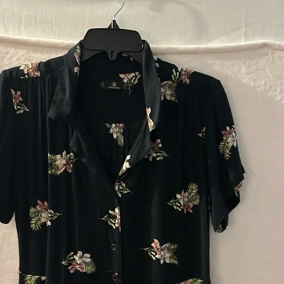Volcom Black Floral Mini Dress - Picture 4 of 14